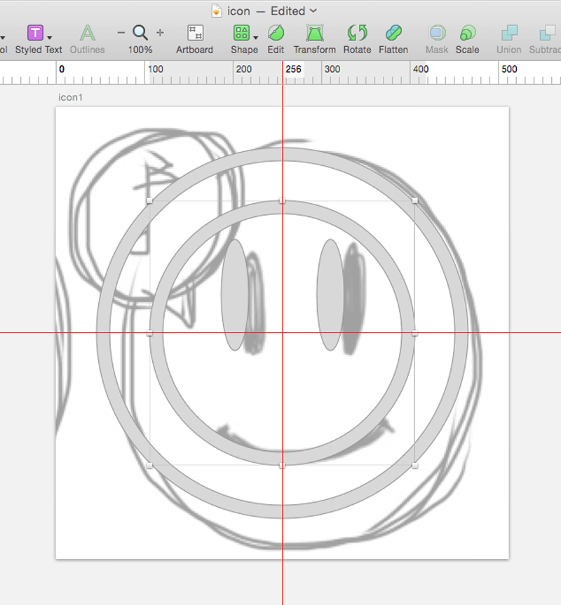 6.目や他のパーツをShape（図形ツール）で作成する