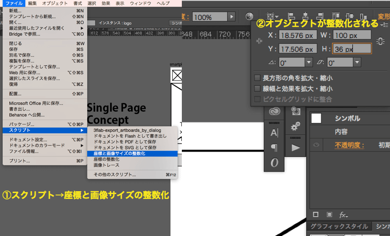 座標と画像サイズの最適化の図