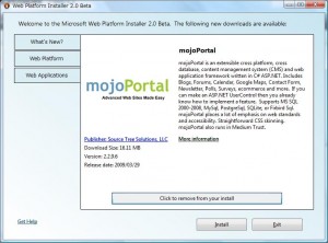 Web Platform Installer 2.0 Beta